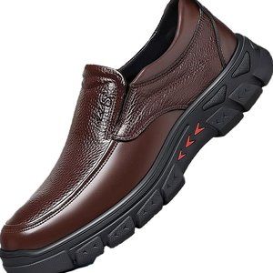 Casual Slip-On Leather Lightweight Loafers. A038